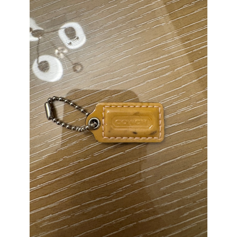 Coach Mustard Yellow Patent Leather Hangtag Bag Charm Replacement Accessory